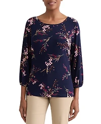 Jones New York Women's Ity Printed Round Neck Box Top
