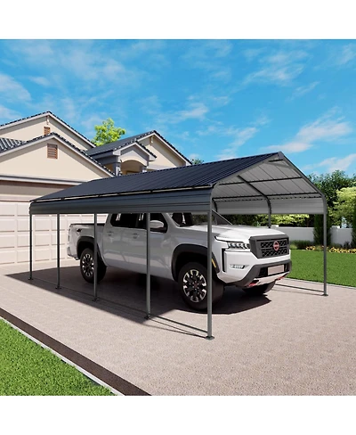 Streamdale Furniture 12x20 Feet Heavy Duty Metal Carport with Galvanized Steel Roof