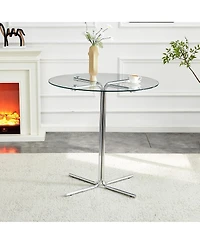 Streamdale Furniture Tempered Glass Round Glass Bar Table