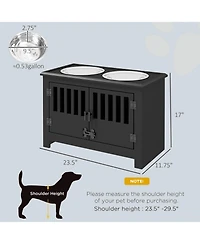 Ruie Dog Food Storage Cabinet with Feeding Station and Dishwasher Safe Bowls