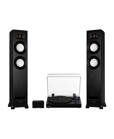 Fluance RT82 Ri91 Bluetooth Belt-Drive Vinyl Turntable with Powered Floorstanding Speakers