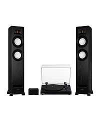 Fluance RT82 Ri91 Bluetooth Belt-Drive Vinyl Turntable with Powered Floorstanding Speakers