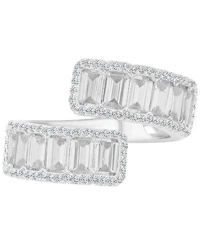 Macy's Silver-Plated Emerald Open Adjustable Ring