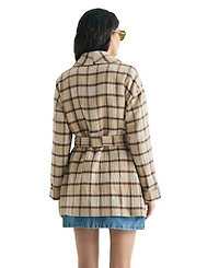 Scalpers Women's Plaid Wool-Blend Wrap Coat