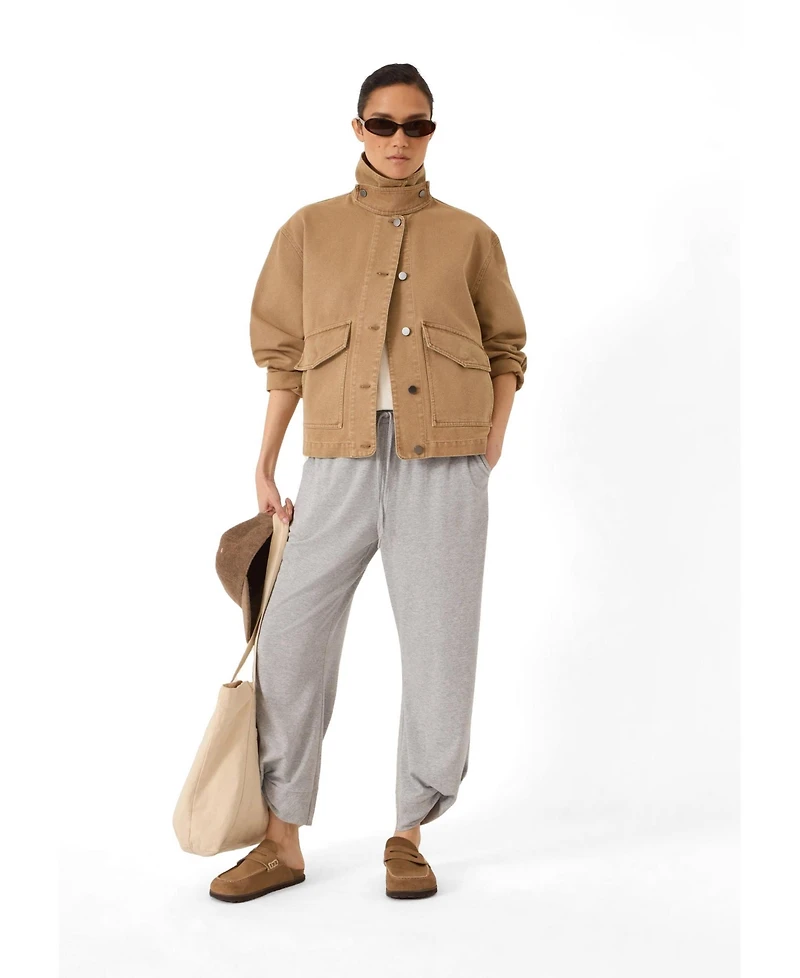 Hush Women's Womne's Elara Washed Funnel Neck Utility Jacket