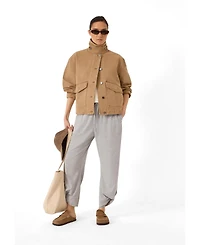 Hush Women's Womne's Elara Washed Funnel Neck Utility Jacket