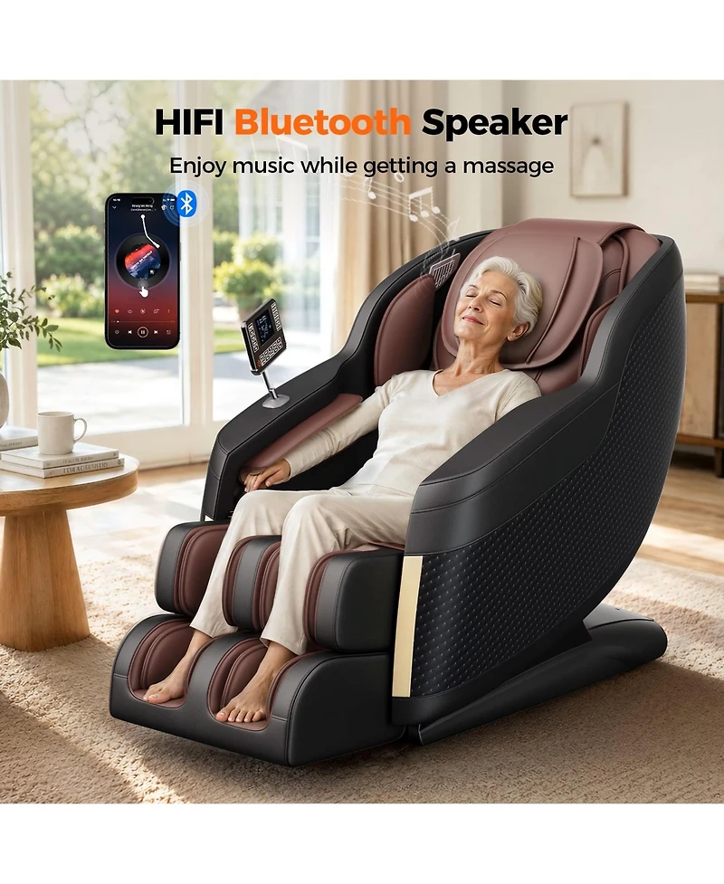 Fed Fitness 4D Massage Chair Full Body, Zero Gravity Massage Chair with Heat and Foot Massage with Airbags, Kneading, Bluetooth, Lcd Touch Control