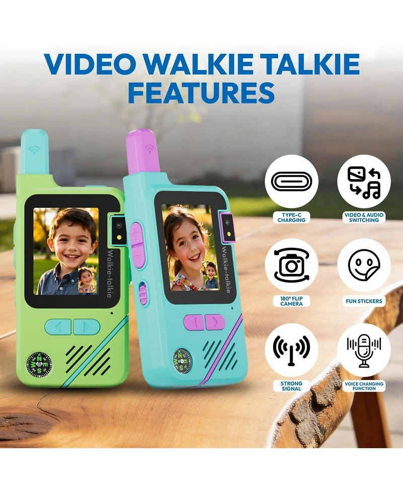 Contixo TK1 Kids Walkie Talkies 2-Pack, Video and Voice Communication Toy, Flashlight, Changer, Rechargeable