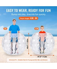 Vevor Inflatable Bumper Balls 2-Pack 4FT/1.2M Sumo Zorb Balls for Teens