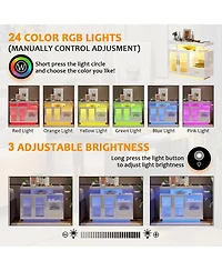 Vlsrka Modern Led Coffee Bar Cabinet with Acrylic Doors and Storage