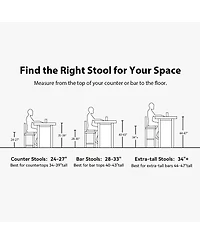 Maison Boucle Set of 4 Mid-Century Modern Counter Height Bar Stool with Arms, Solid Wood Frame, Upholstered Full Back, Footrest