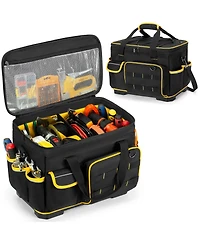 Xdovet Tool Bag Hard Bottom Detachable Divider Heavy Duty Tote Pockets