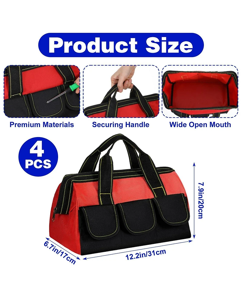 Xdovet Tool Bag Waterproof Hard Bottom Heavy Duty Multi Pockets