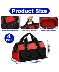 Xdovet Tool Bag Waterproof Hard Bottom Heavy Duty Multi Pockets
