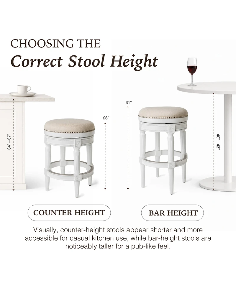 Maven Lane Pullman Backless Swivel Upholstered Kitchen Counter Stool