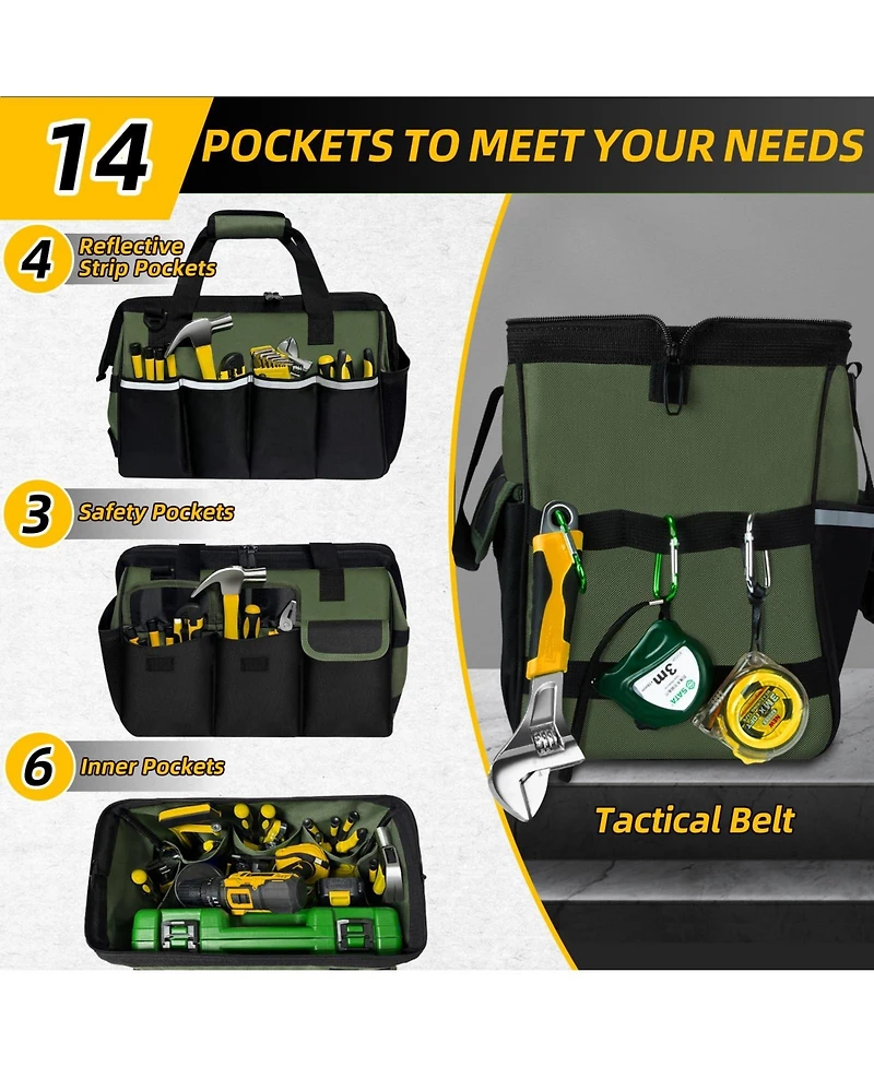 Xdovet Tool Bag Portable Box Organizer Shoulder Tote Heavy Duty Storage Mechanic Engineer Gift