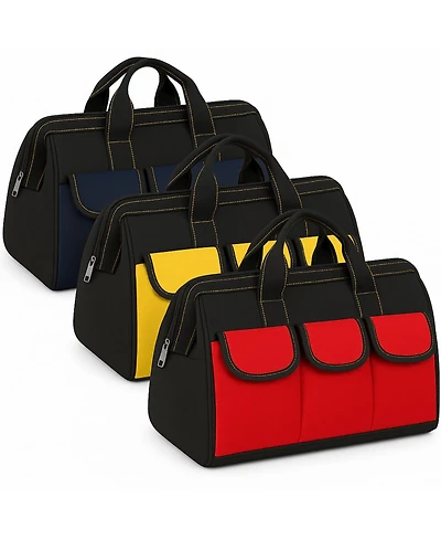 Xdovet Tool Bag Waterproof Hard Bottom Heavy Duty Tote Electrician Carpenter Mechanic