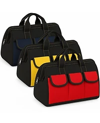 Xdovet Tool Bag Waterproof Hard Bottom Heavy Duty Tote Electrician Carpenter Mechanic