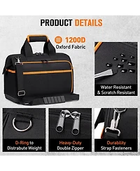 Xdovet Electrician Tool Bag 26 Pockets Hard Bottom Waterproof