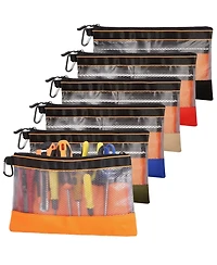 Xdovet Tool Pouch Bags Zipper Mesh Window 6pcs