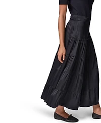 Donna Karan Weekend Women's Satin Midi Tiered Skirt