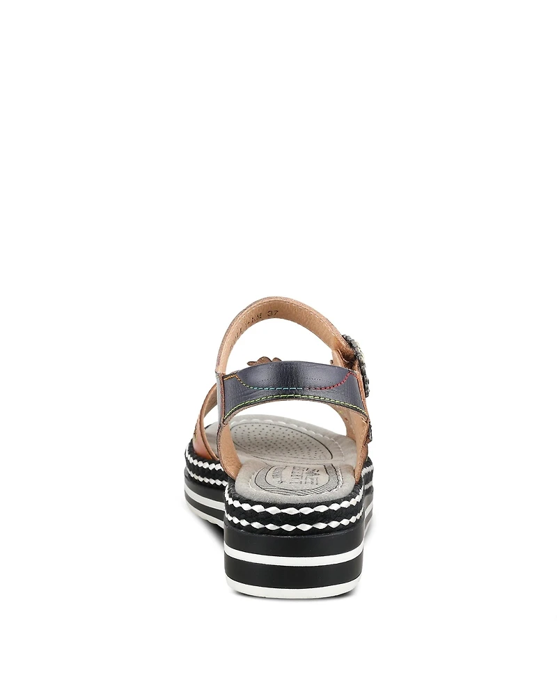 L'Artiste Women's Laga Platform Sandal with Hand-Painted Leather