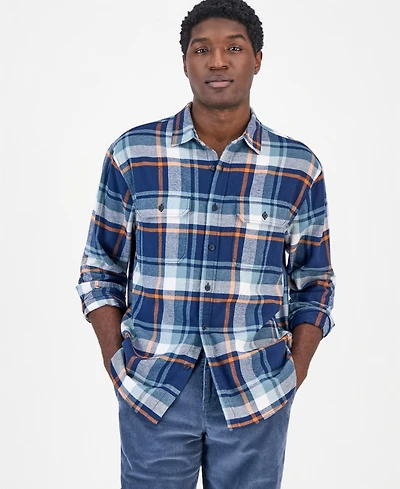 Sun + Stone Men's Hal Plaid Flannel Shirt, Macy's Exclusive
