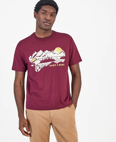 Sun + Stone Men's Snoopy Take A Hike Graphic T-Shirt, Macy's Exclusive