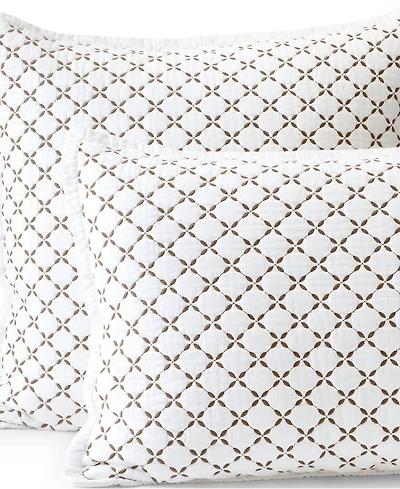 Lands' End Embroidered Diamond Double Voile Sham