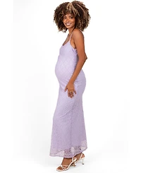 Pinkblush Maternity Sleeveless Lace Square-Neck Maxi Dress