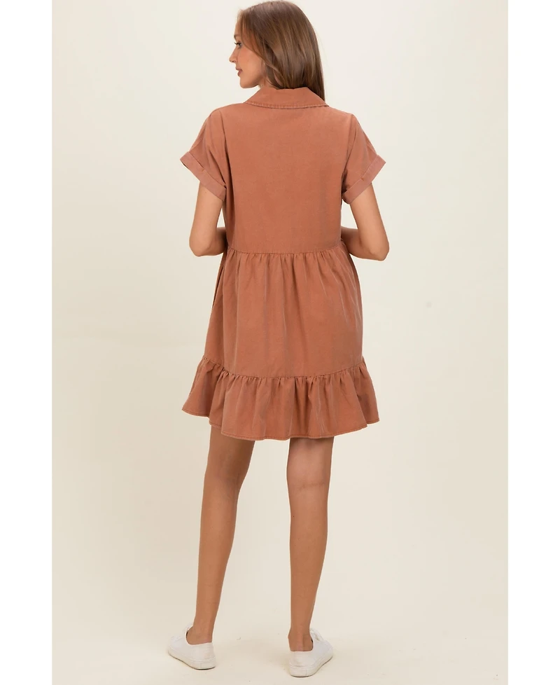 Pinkblush Women's Clay Button Down Mini Dress