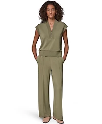Donna Karan Weekend Women's Half-Zip V-Neck Top