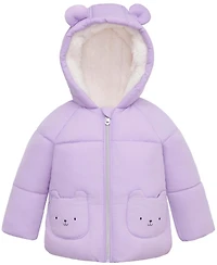 Rokka&Rolla Baby Girls (6-24M) Borg-Lined Bear Ears Puffer Jacket