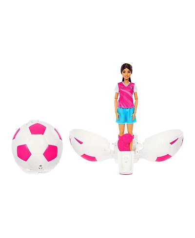 Barbie Roll & Reveal Soccer Player 10.63" Fashion Doll with 8 Surprises, Ages 5+