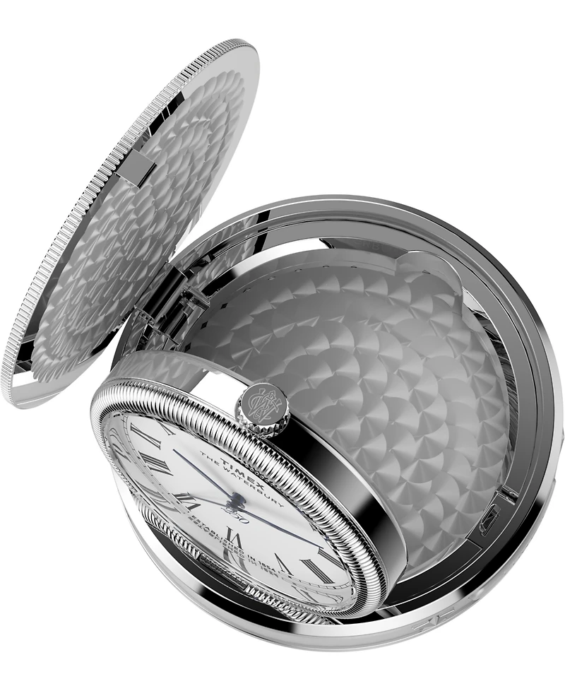 Timex Unisex Quartz Analog Silver-Tone Table Clock Watch 49mm
