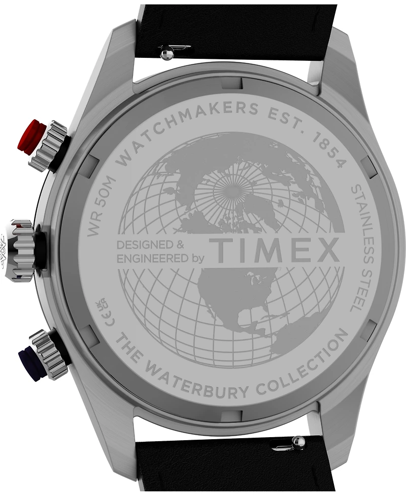Timex Men's Quartz Analog Black Leather Watch 39mm