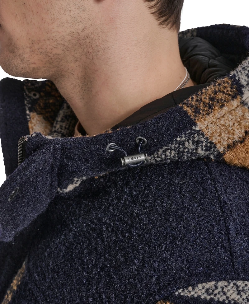 Levi's Men's Wool Blend Plaid Hooded Jacket