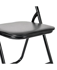 HomeRoots Set of Two Faux Leather and Steel Folding Chairs