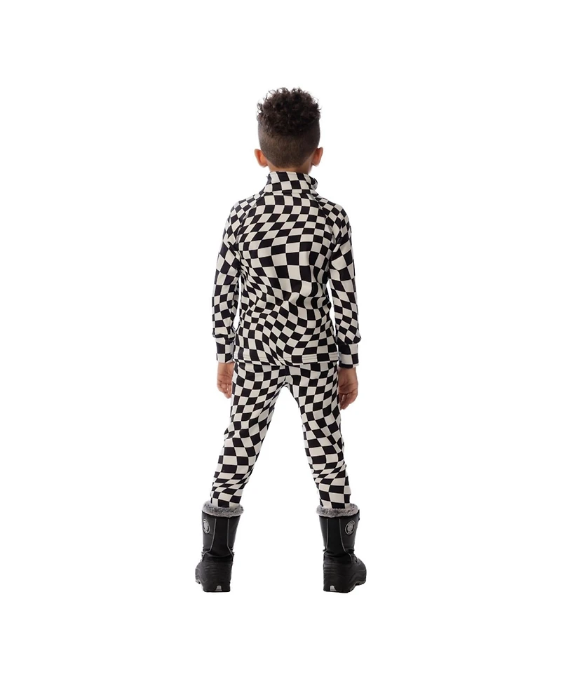Deux par Deux Toddler Boy 2T -5T Two-Piece Thermal Underwear Checkered Print