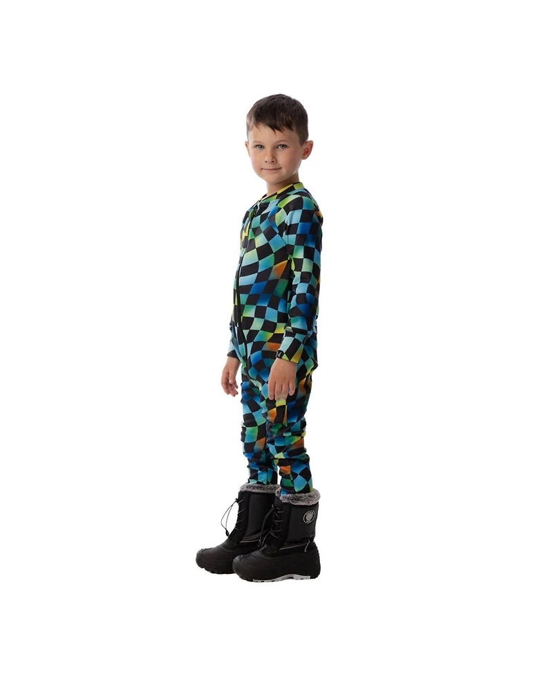 Deux par Big Boys ( 6 to 14 ) One Piece Thermal Underwear Checkered Print