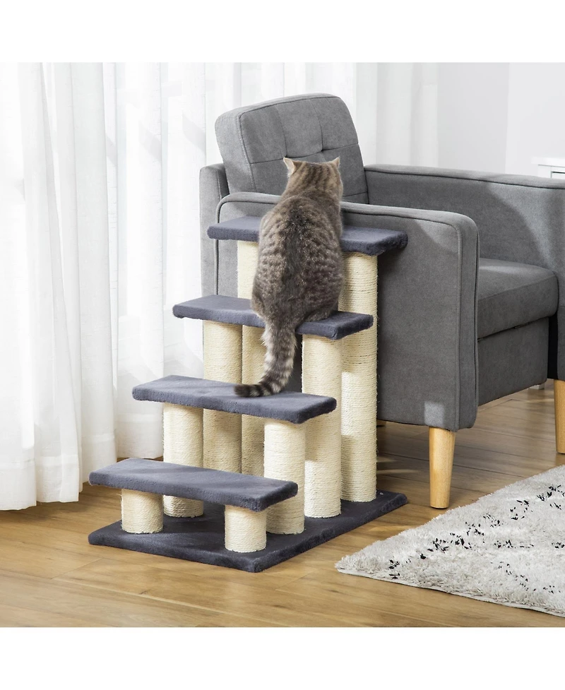 Ruie Cat Tree with 4 Climbing Steps and Sisal Scratching Post