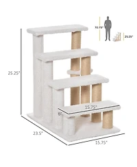 Ruie 4-Level Cat Climbing Steps with Scratching Posts for Sofa