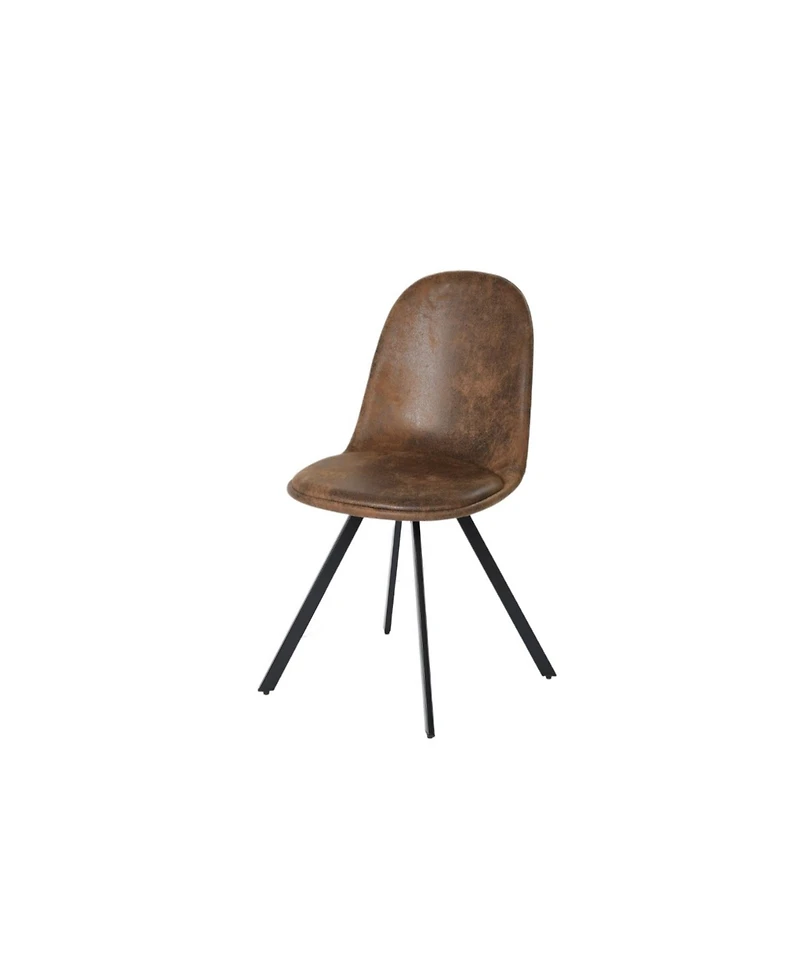 HomeRoots Set of Four Upholstered Suede Dining Side Chairs