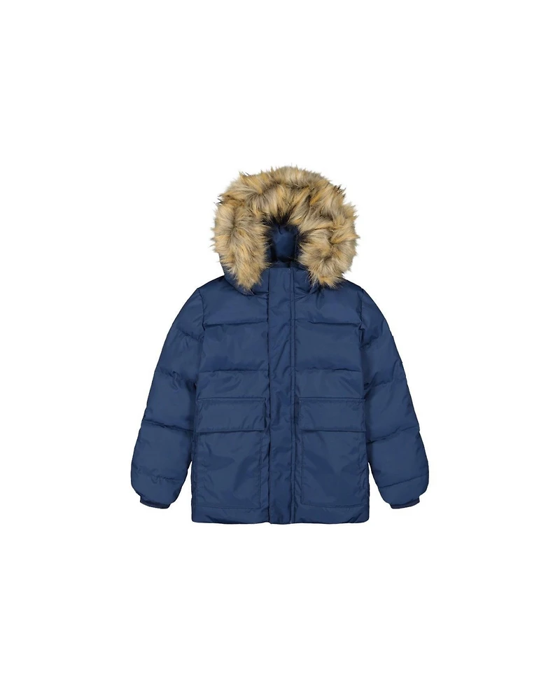 Deux par Deux Toddler Unisex Winter Jacket with Faux-Fur Hood
