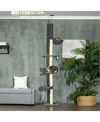 Ruie Floor to Ceiling 5-Tier Cat Tree Tower with Hammock and Cozy Bed