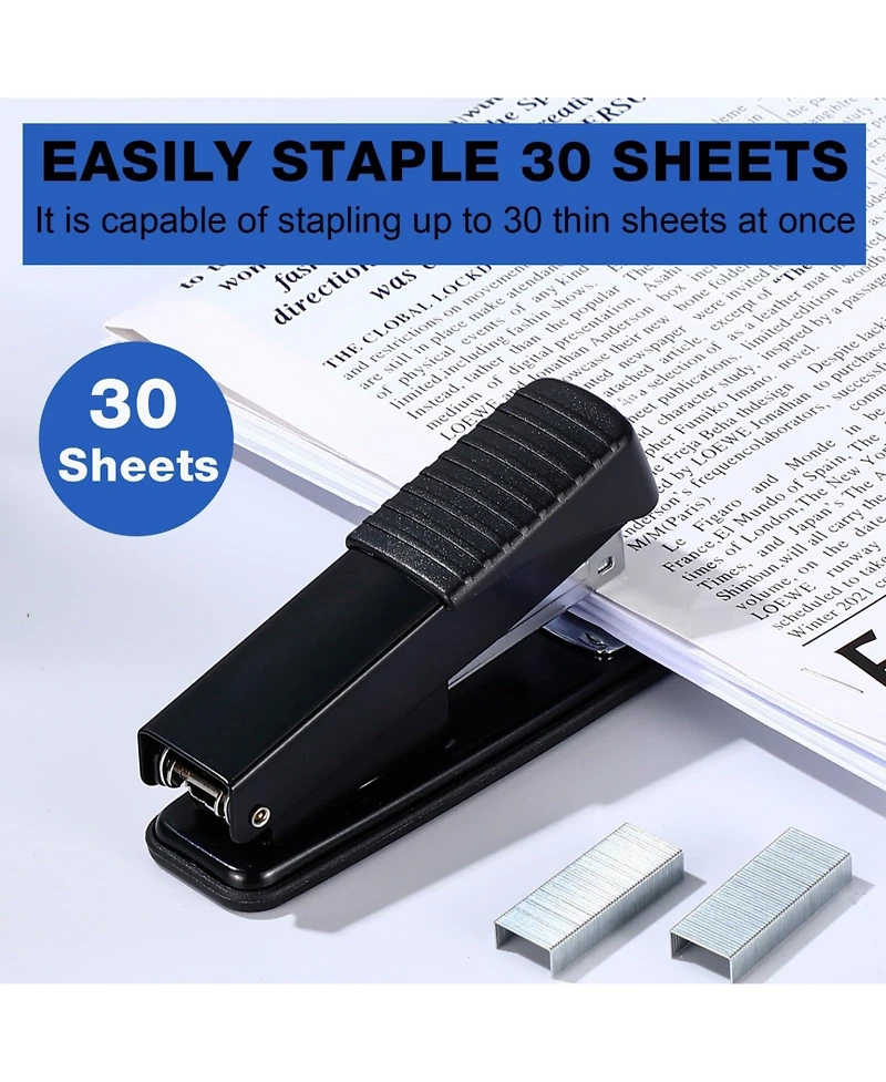 Danrong 12 Pack Metal Desk Staplers Bulk With 12000 Staples 30 Sheet Capacity