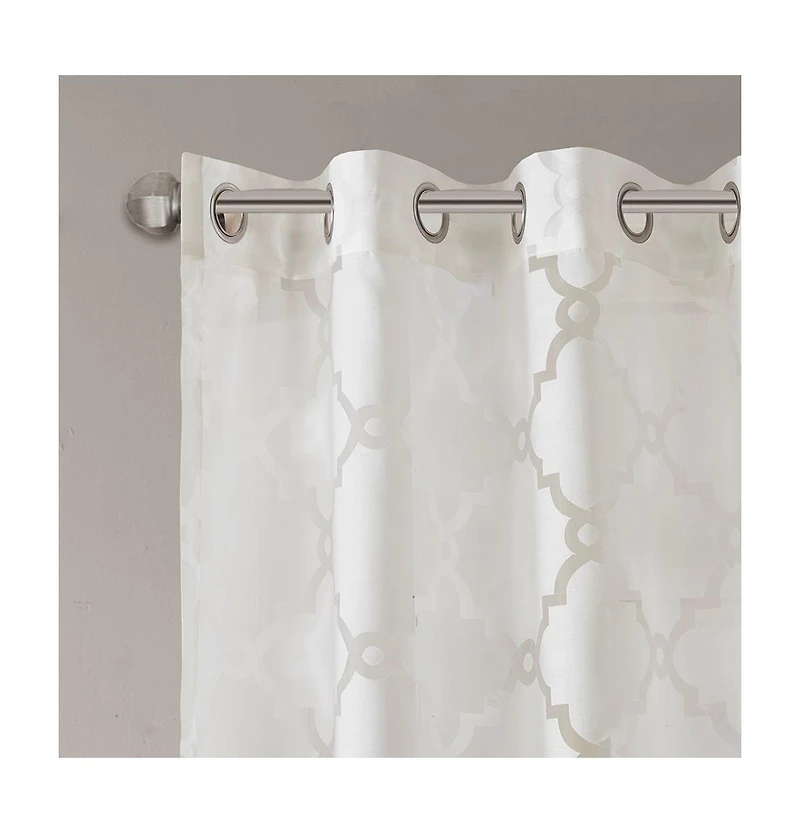 Avobird Fretwork Burnout Sheer Curtain Panel Only 1 Piece Panel