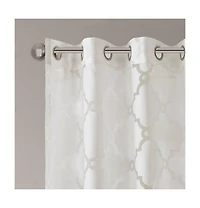 Avobird Fretwork Burnout Sheer Curtain Panel Only 1 Piece Panel