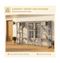 Ruie Large Outdoor Catio Cat Enclosure with Shelves Bridges and Ramps