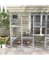 Ruie Large Outdoor Catio Cat Enclosure with Shelves Bridges and Ramps